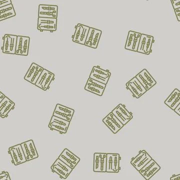 Suture kit surgeon line vector seamless pattern Stock Illustration