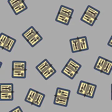 Suture kit surgeon vector seamless pattern Stock Illustration