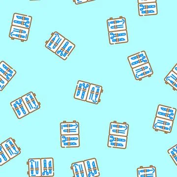 Suture kit surgeon vector seamless pattern Stock Illustration