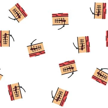 Suturing wound vector seamless pattern Stock Illustration