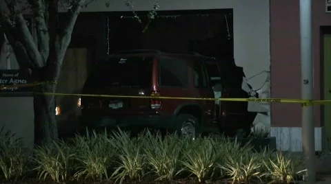 SUV into building Stock Footage 759347