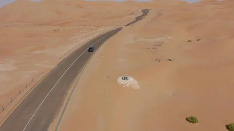 SUV car at desert road Stock Footage 115166283