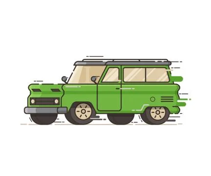 SUV Car in Motion Stock Illustration