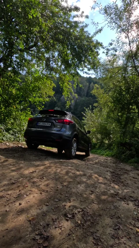 Suv car at mountain river beach Stock Footage 257411482