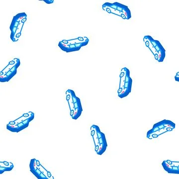 Suv car type body isometric icon seamless pattern 스톡 일러스트