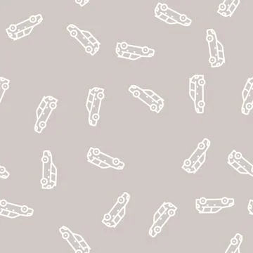 Suv car type body line vector seamless pattern Stock Illustration