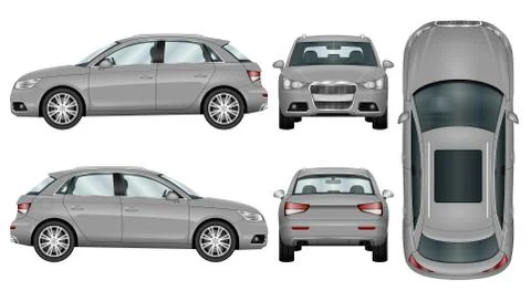 Suv car vector mock up. Isolated vehicle template side, front, back, top view Stock Illustration