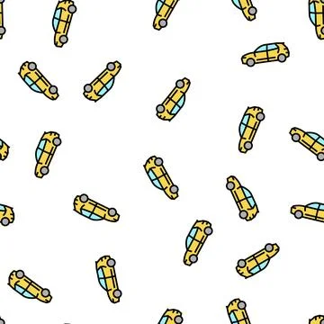 Suv car vector seamless pattern Illustrazione stock