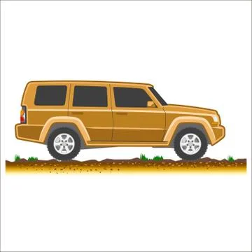 Suv car vector side view Stock Illustration
