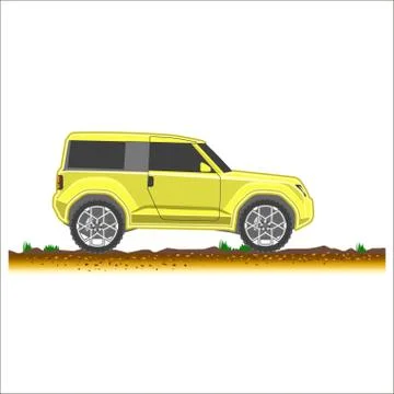 Suv car vector side view Stock Illustration