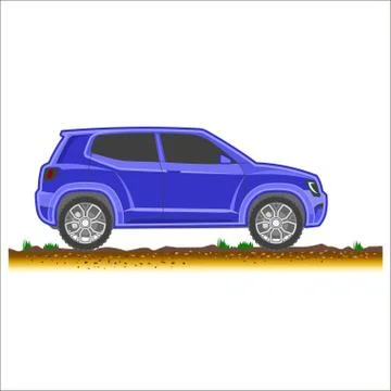 Suv car vector side view Stock Illustration
