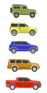 Suv car vector side view Stock Illustration