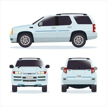 SUV car vehicle from different angles vector set illustration Stock Illustration