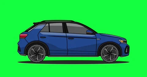 SUV Crossover Animation , SUV Crossover 2d Green Screen background , SUV car Stock Footage 267054075
