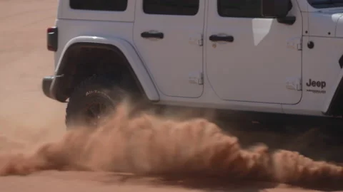 SUV drifts into the empty Video stock 201787585