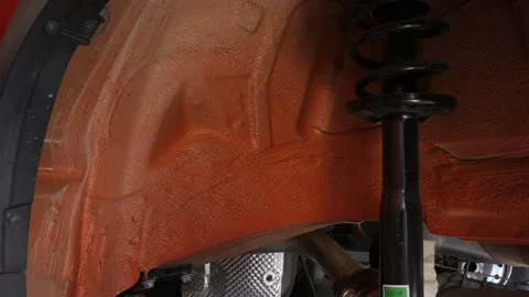 SUV front arch, front suspension, shock absorbers and disc brakes. Видео 248167057