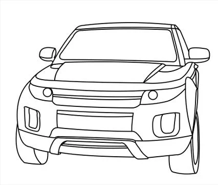 SUV, front view. Stock Illustration