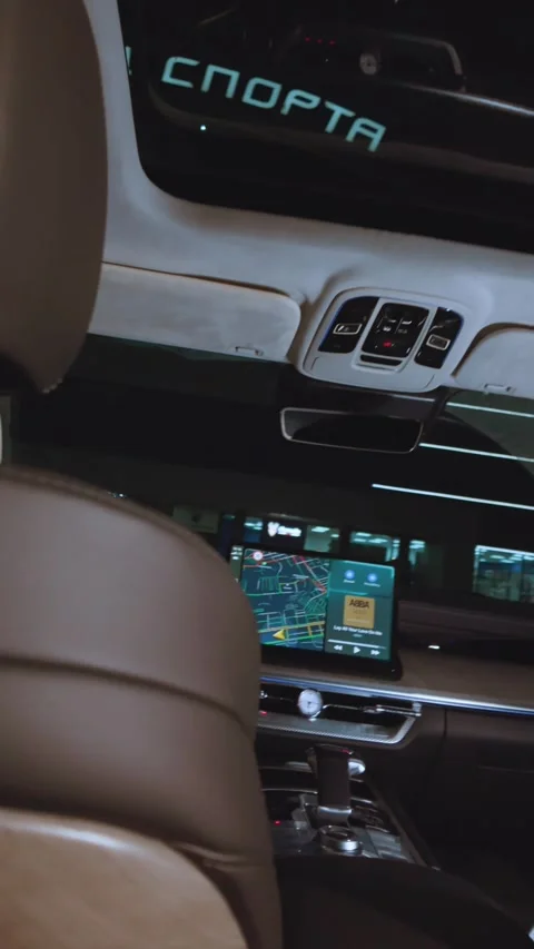 SUV Interior, TANK Car Interior, vertical shooting Stock Footage 303640472