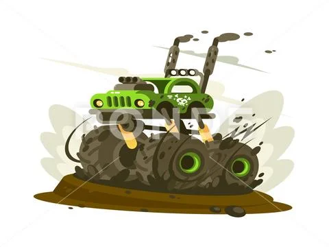SUV monster truck Stock Illustration
