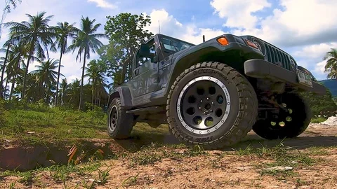 SUV moved ditch Stock Footage 112786738