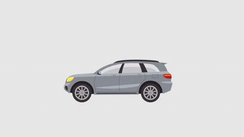 SUV moving. 2D animation video. Stock Footage 252339674