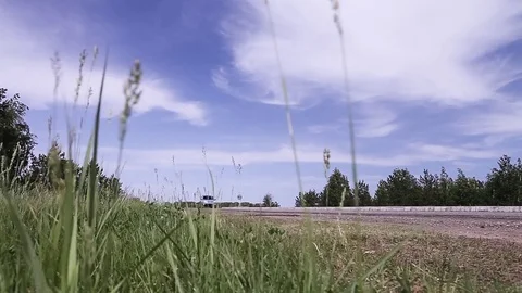 SUV rides on the highway Stock Footage 72917047