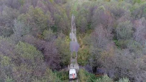 SUV rides on the road Stock Footage 101662602