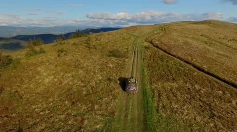 Suv Rides Through the Mountains of the Carpathians. May 2016 Ukraine Video stock 63375481