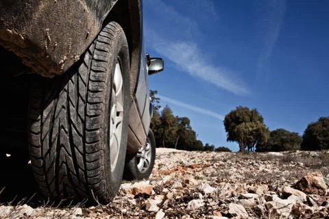 SUV on the rocks Foto stock