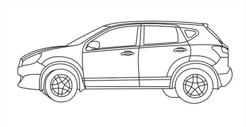 SUV, side view. Stock Illustration