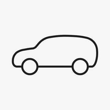 SUV vector outline icon. Offroad car pictogram. Stock Illustration