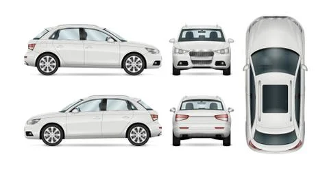SUV vector template. Vehicle branding mock up side, front, back, top view Stock Illustration