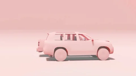 SUV Vehicle Stylized Pink Render of Compact SUV Stock Footage 312973067