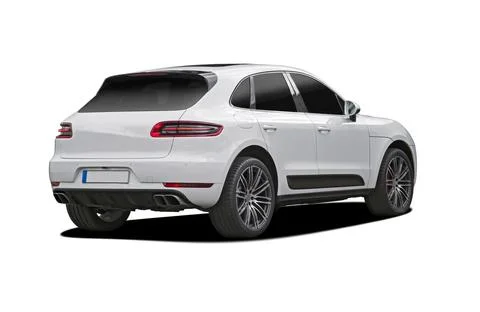 SUV on white background, back view Stock Photos