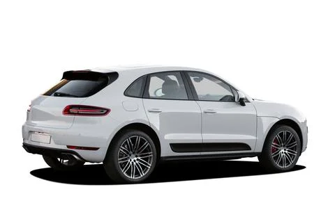 SUV on white background, back view Stock Photos