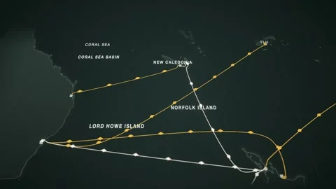 Suva to sydney container shipping route map animation seamless loop Stock Footage 345945318