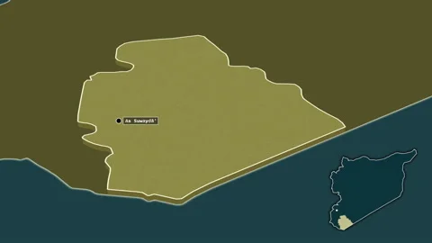 As Suwayda', Syria, extruded. Pattern Video stock 168165406