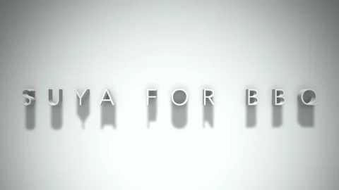 Suya for bbq 3D title animation white text on a white background Stock Footage 298895178