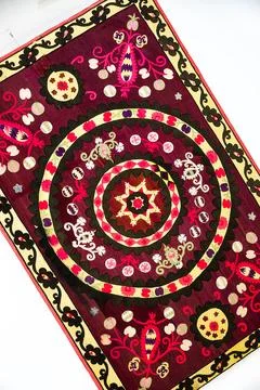 A Suzane Carpet with Zoroastrian Patterns Stock Photos