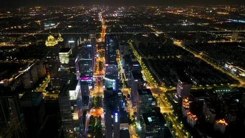 Suzhou CBD Night View Stock Footage 312538106