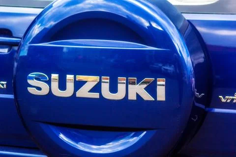 Suzuki logo close up Stock Photos