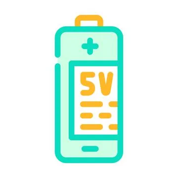 Sv battery color icon vector illustration Stockillustratie