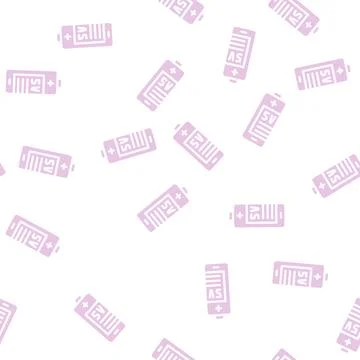 Sv battery glyph vector seamless pattern 스톡 일러스트