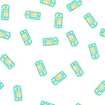 Sv battery vector seamless pattern 스톡 일러스트