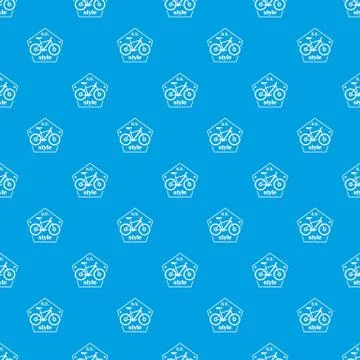 SV bike style pattern vector seamless blue Stock Illustration