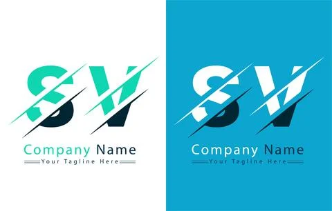 SV Letter Logo Vector Design Concept Elements Illustrazione stock