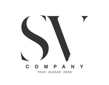 SV logo design. Initial letter s and v serif font style. Creative classic c.. Stock Illustration