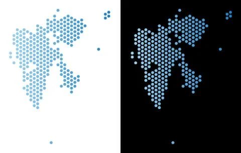 Svalbard Island Map Hex Tile Mosaic イラスト素材