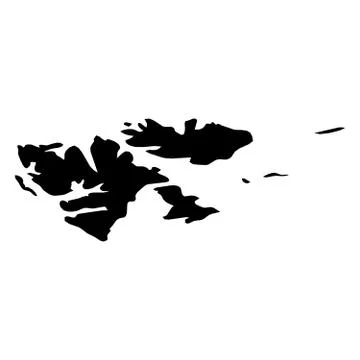 Svalbard islands - solid black silhouette map of country area. Simple flat 스톡 일러스트