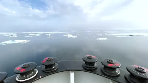 Svalbard Ship Moving Through Ice Polar Ice Edge Stock Footage 221375896